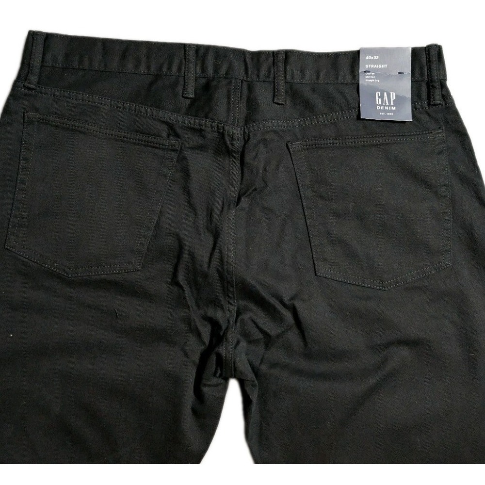 Gap Jeans Size 40x32 Mens Straight Mid Rise Dark Wash Black Denim - Picture 5 of 10